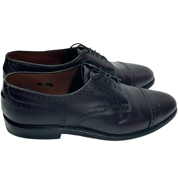 Allen Edmonds Shoes Men's 10D Sanford Derby Bugundy Leather Lace-Ups Cap Toe - Picture 4 of 11